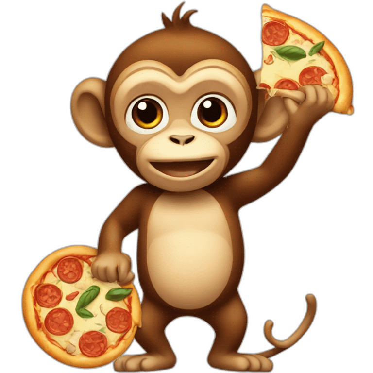 Monkey with pizza emoji