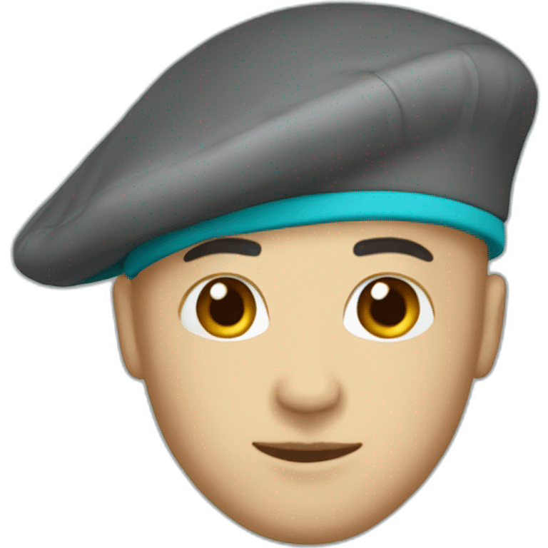 cyan beret bald emoji