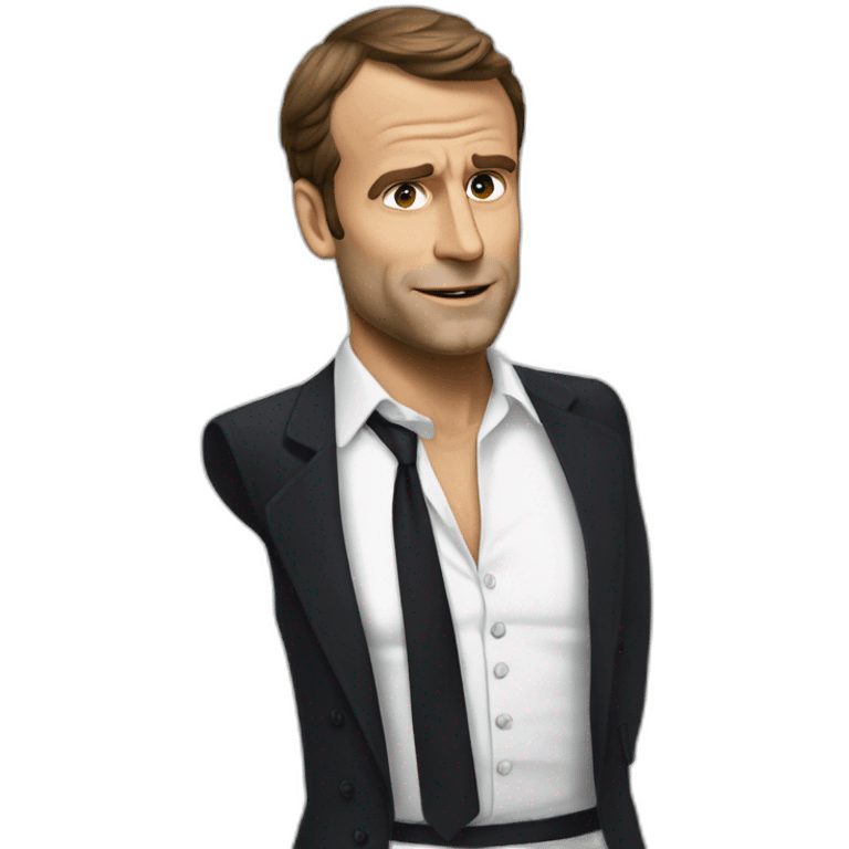 Macron torse nu emoji