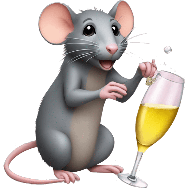 Rat drinking champagne  emoji