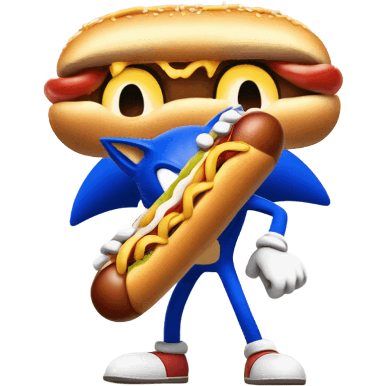 Sonic the headchog with chilli cheese dog emoji