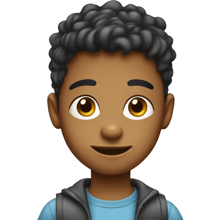 Young boy, cartoon emoji