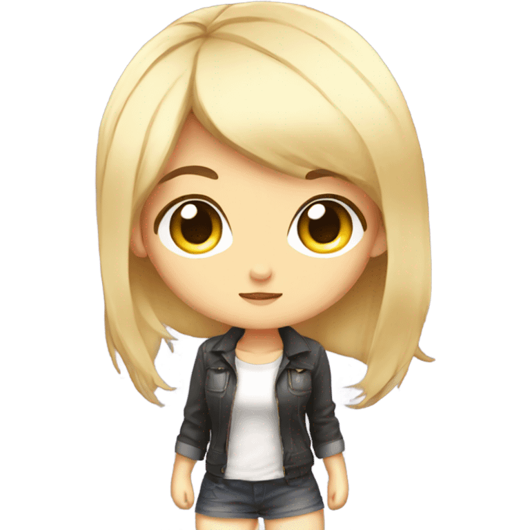 create an emoji of a chibi anime girl style who play videogames emoji