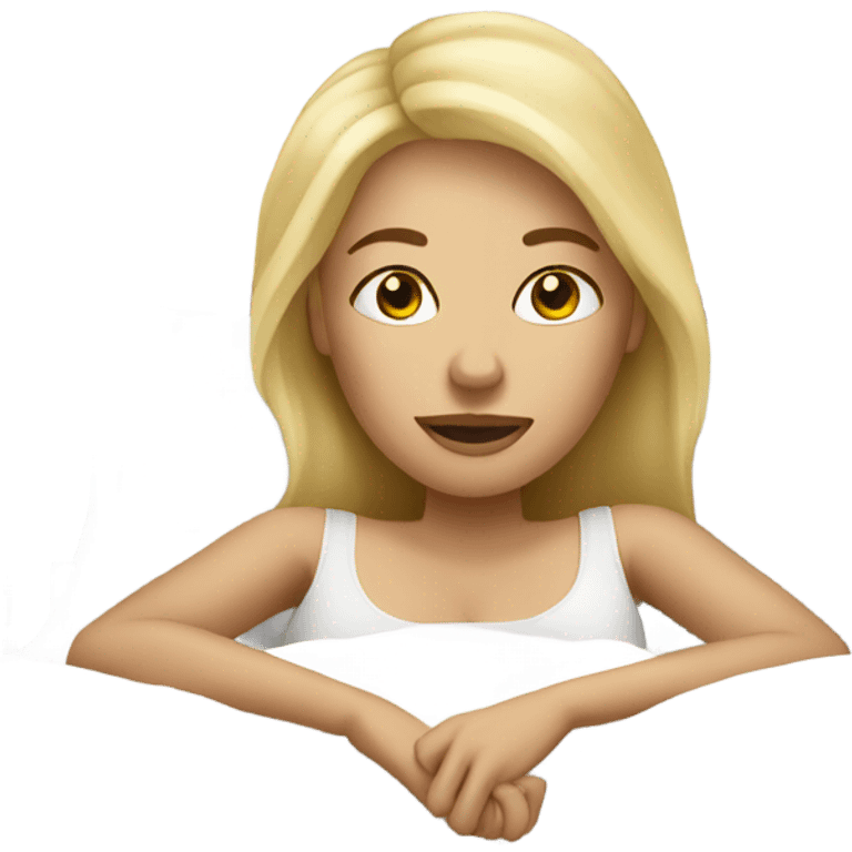 Blonde lady in bed emoji