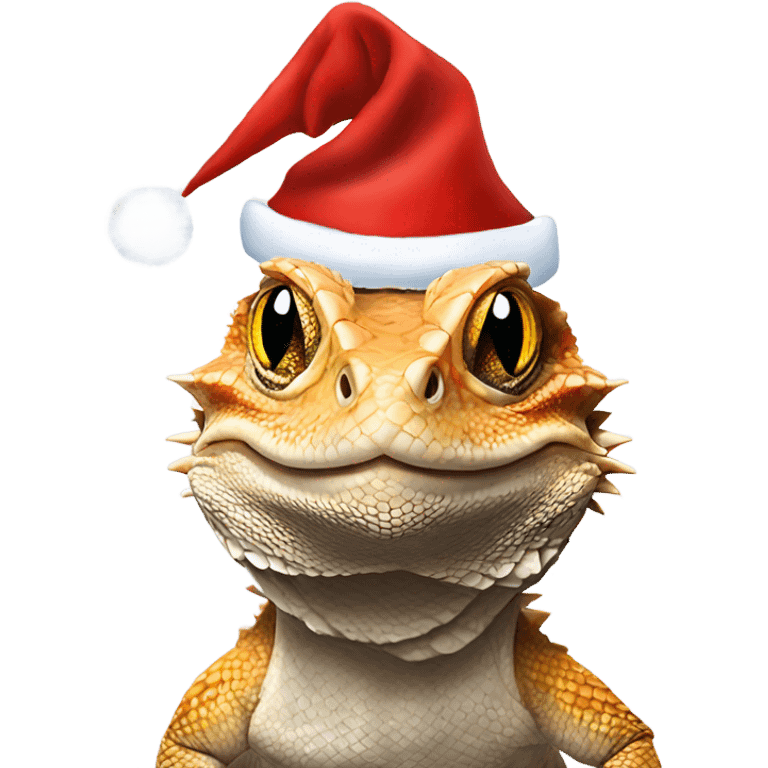 bearded dragon wearing a santa hat emoji