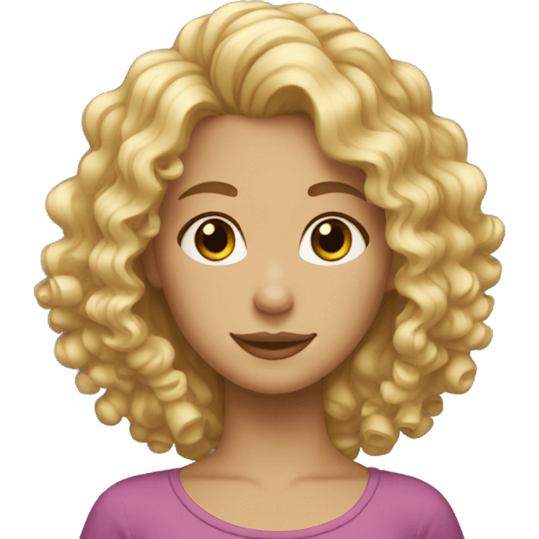 blonde girl with curly hair emoji