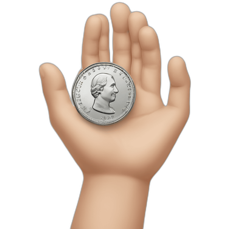 hand and coin emoji