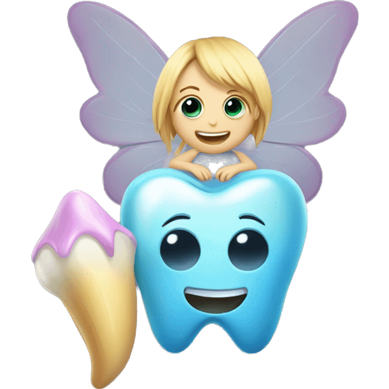 fairy next to a tooth emoji