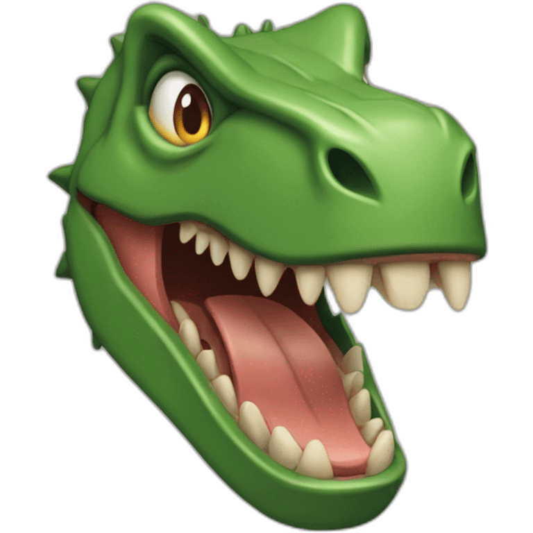 Cara dinosaurio enfadado dientes ac dc emoji