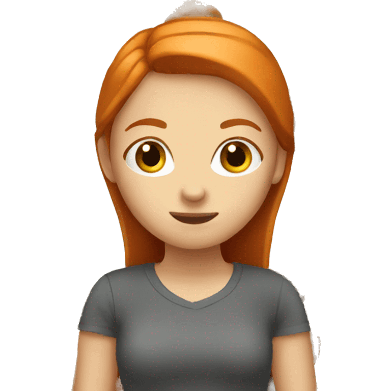 Girl with ginger hair straight  emoji