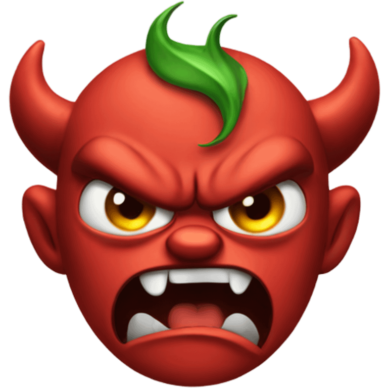 Angry devil sweating emoji