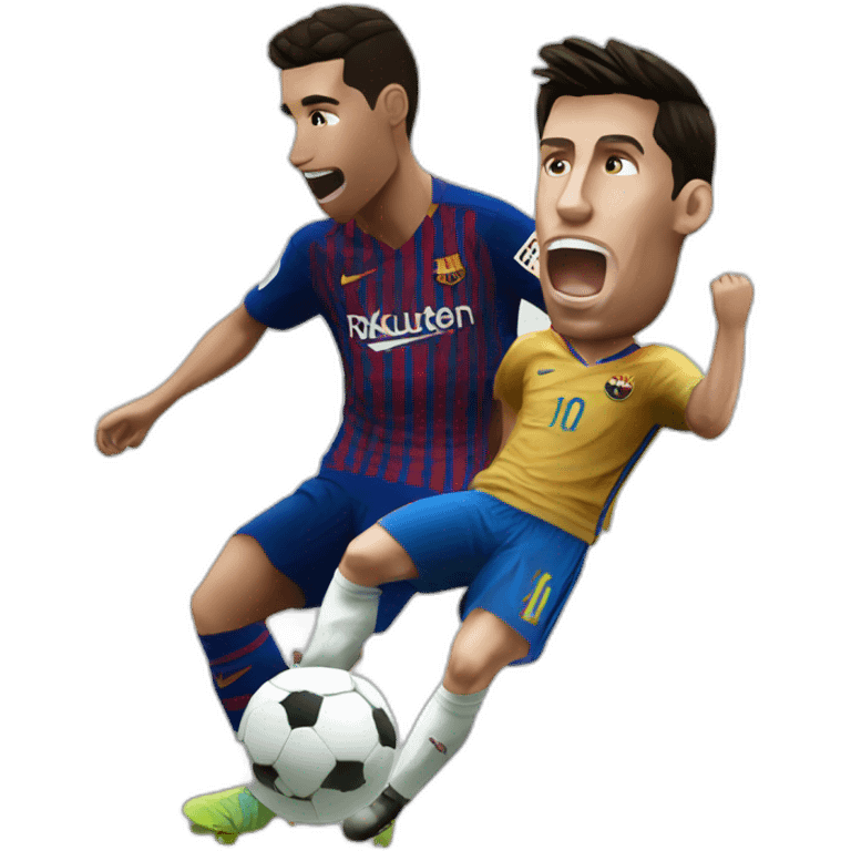 Cristiano ronaldo beating messi  emoji