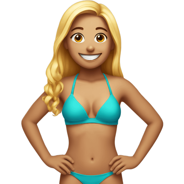 smiling girl in bikini emoji