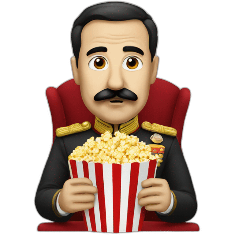 dictator with squared mustache eating popcorn emoji