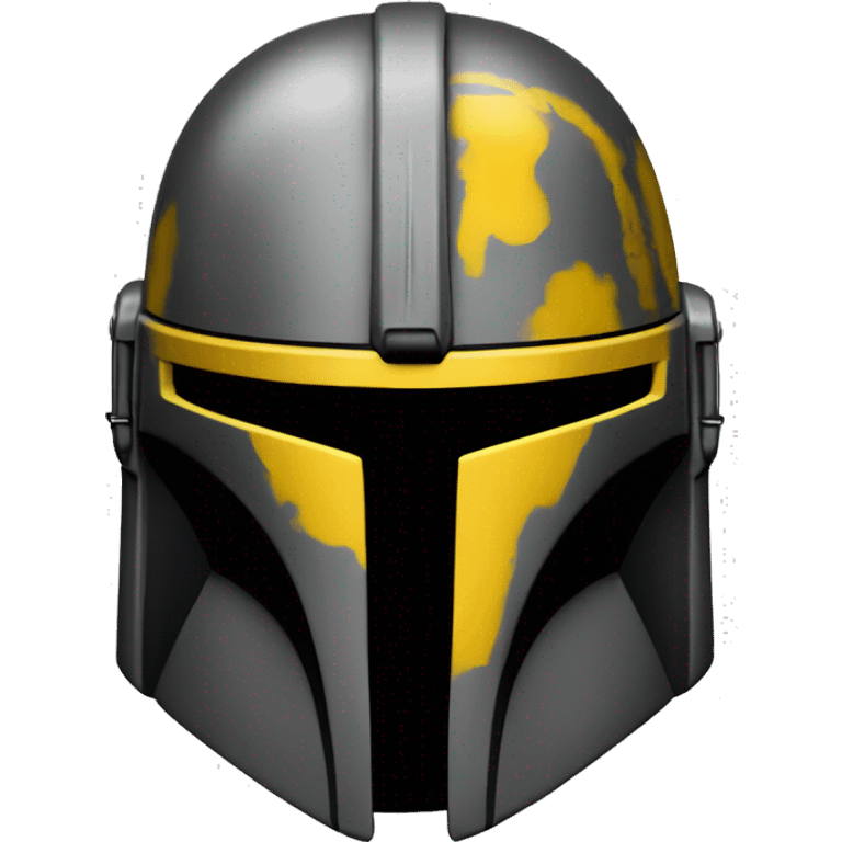 Mandalorian helmet black and yellow with antenna emoji