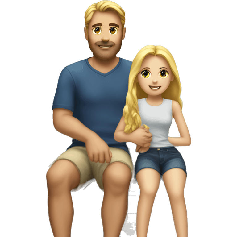 A man putting a blonde girl on a boat emoji