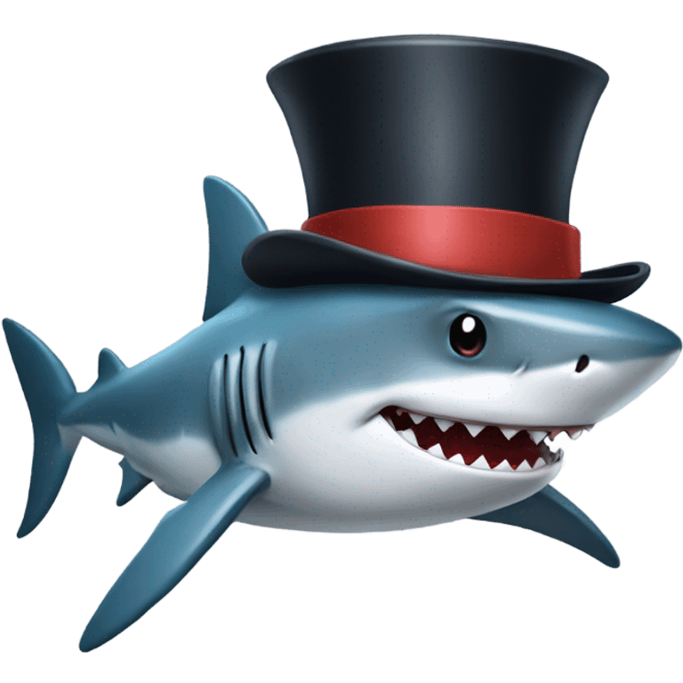 shark with tophat emoji