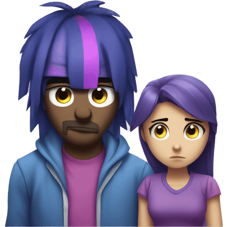 mordecai and twilight sparkle looking sad emoji