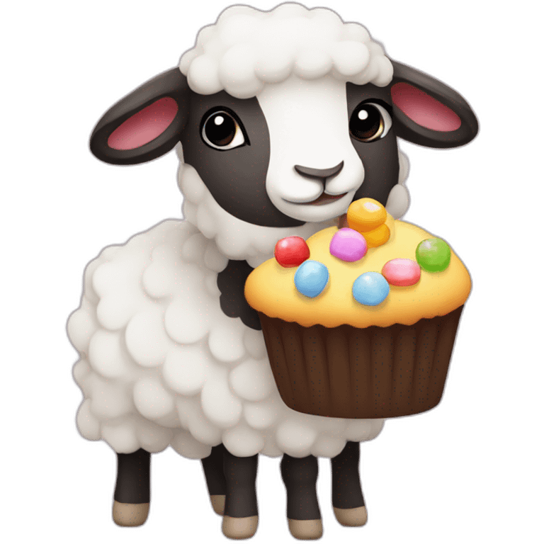 Lamb black face with sweets emoji