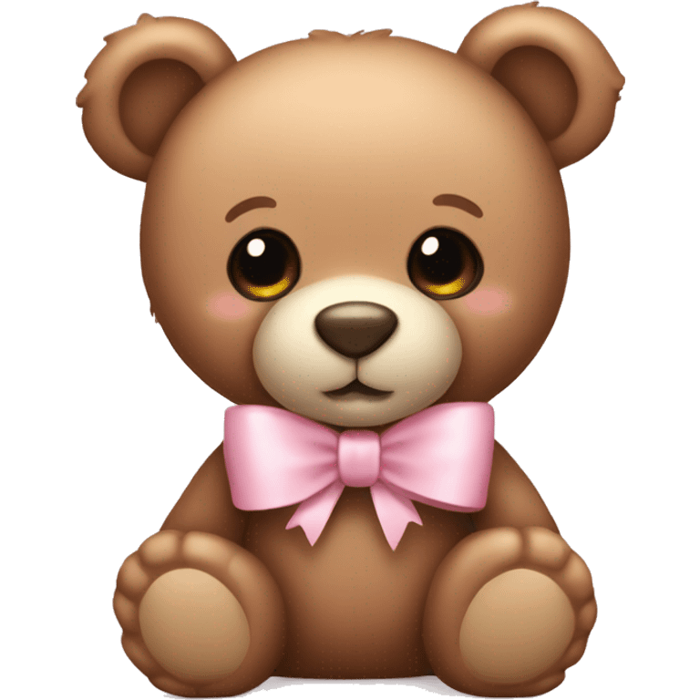 Teddy bear with light pink bow  emoji