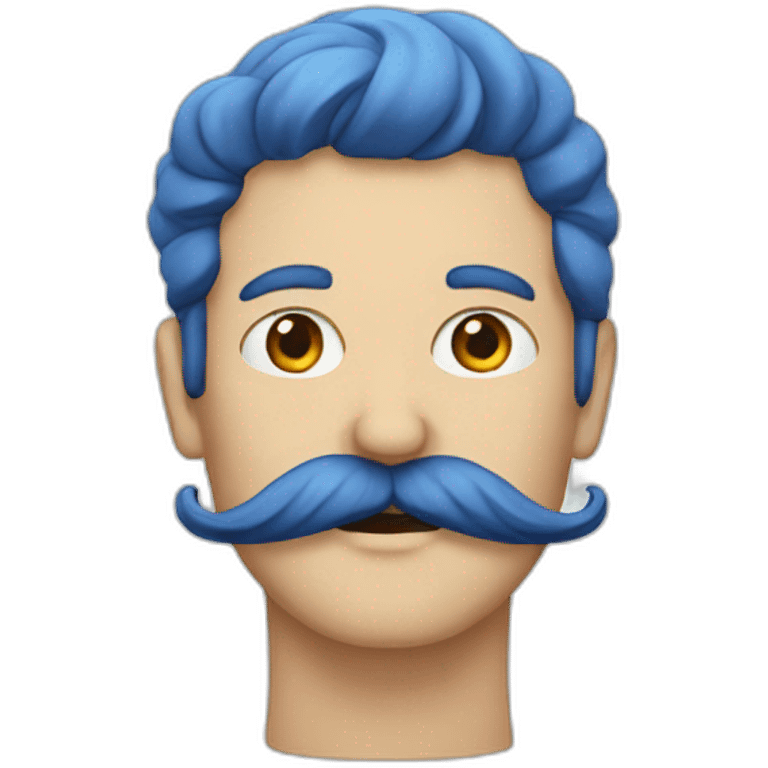 blue mustache emoji