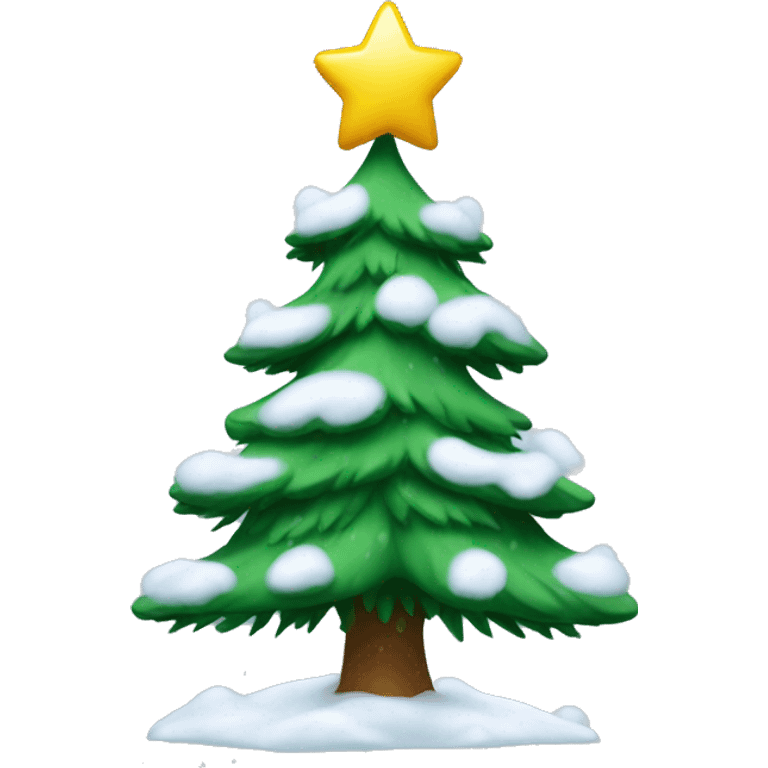 christmas tree with snow emoji