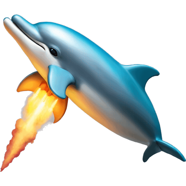 Dolphin on a rocket emoji