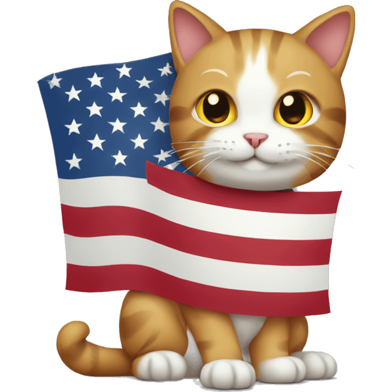 cat with the usa flag emoji