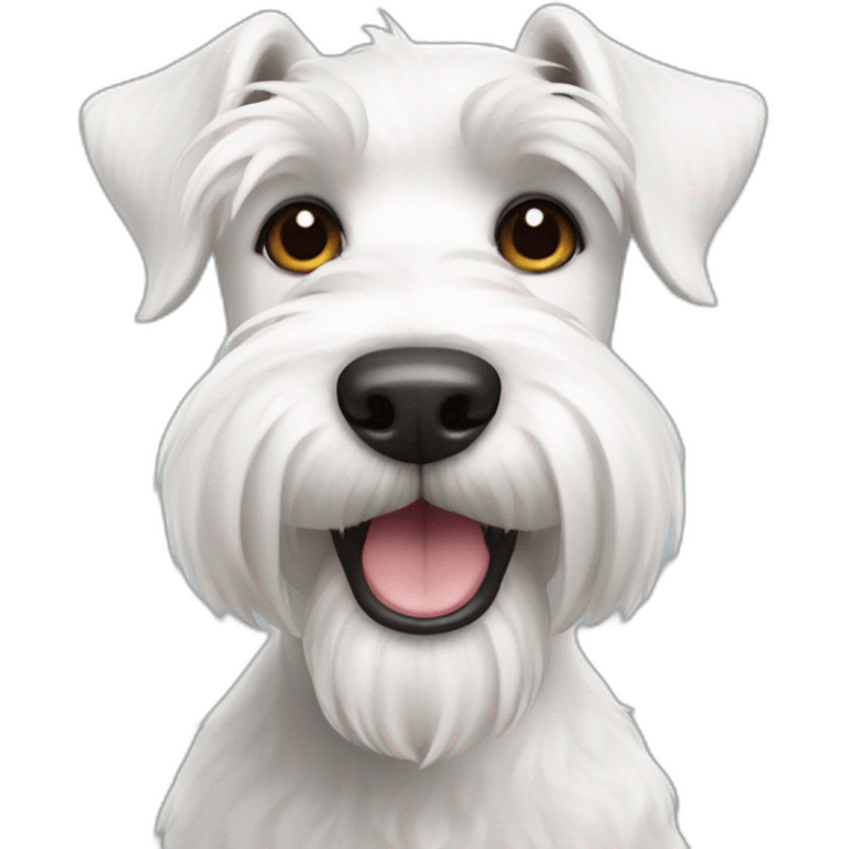 Cute White Schnauzer emoji