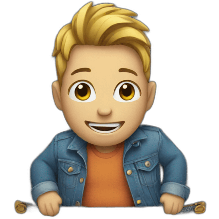 a tiny person coming out of a jeans pocket emoji