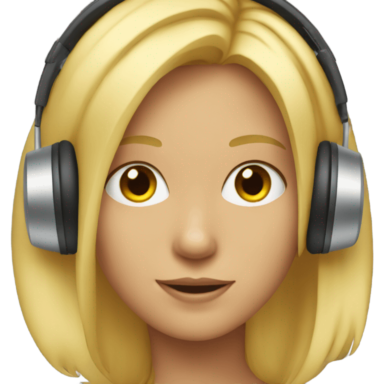 Blond girl in headphones emoji