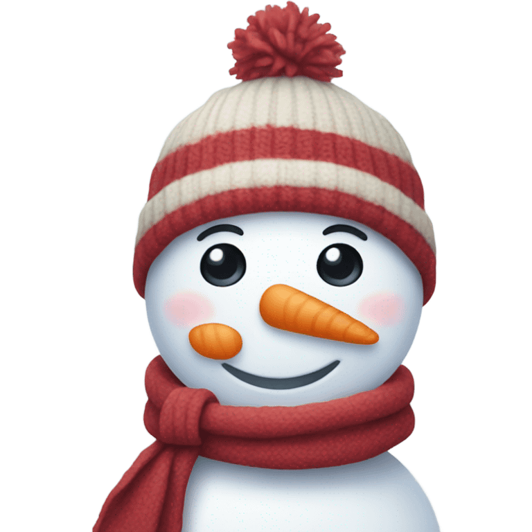 Snowman with stocking hat and scarf  emoji