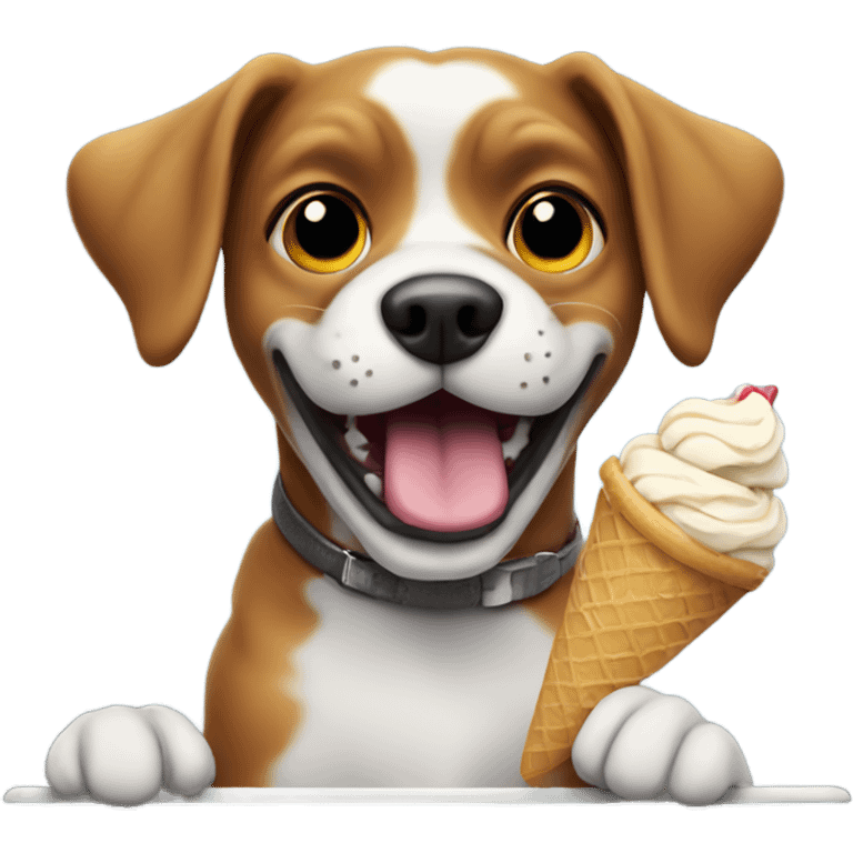 Dog eating ice cream emoji