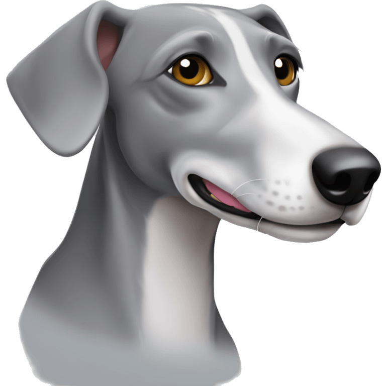 grey happy bedlington whippet emoji