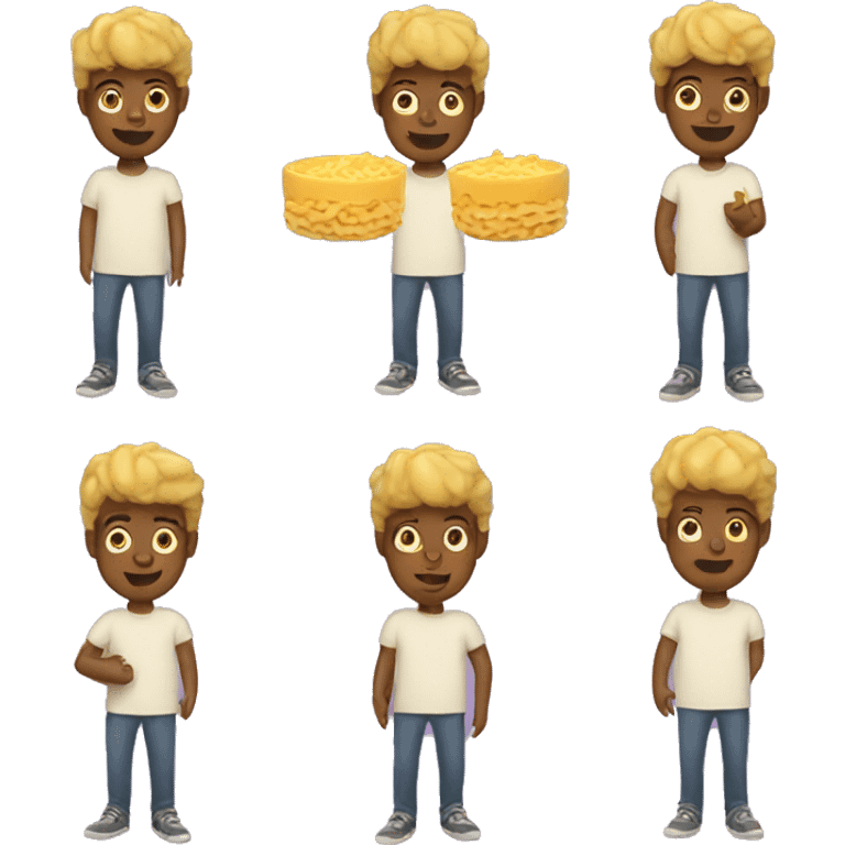 boy with mac and cheese emoji