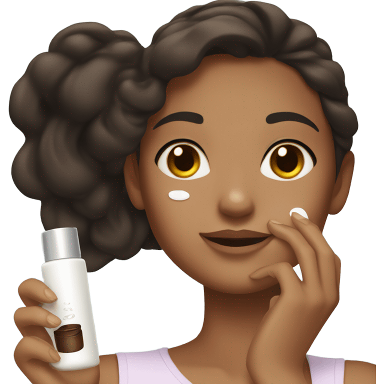 skin care girl dark brown hair emoji