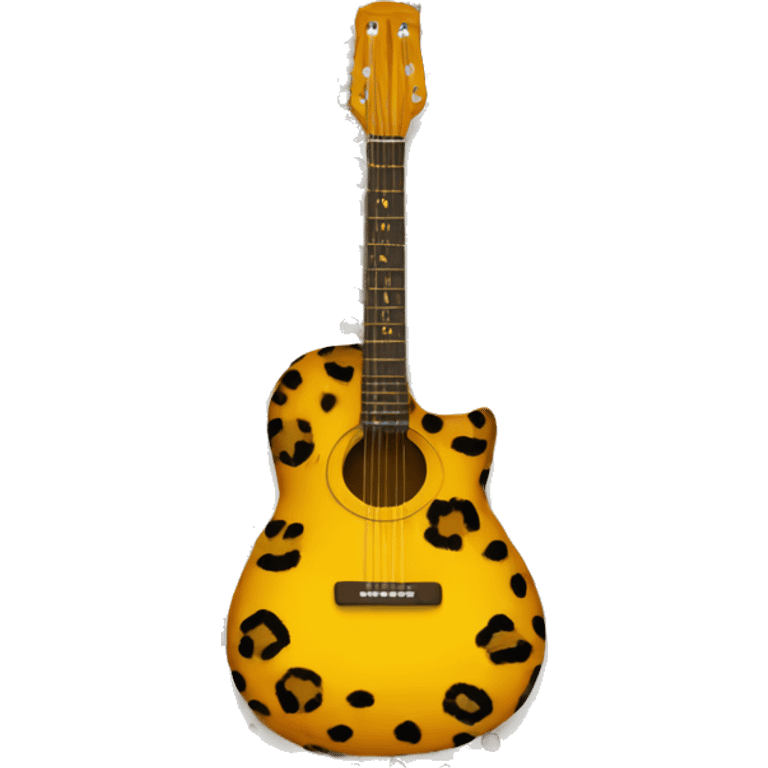 A Guitar with cheetah print pattern emoji