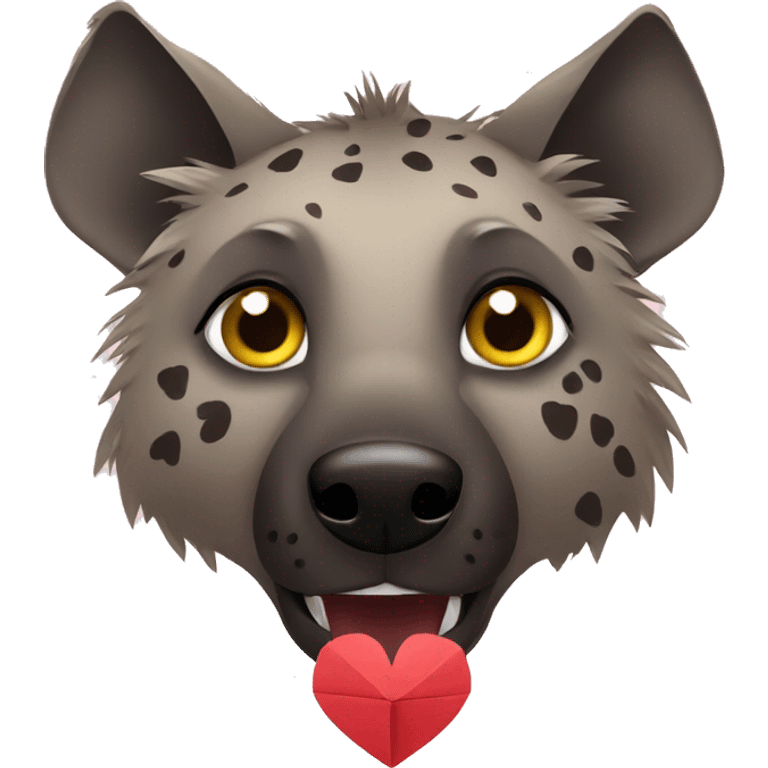 Hyena with paper heart emoji