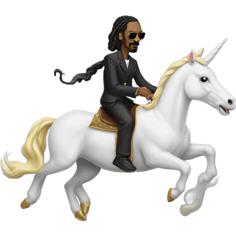 Snoop Dogg riding a unicorn emoji