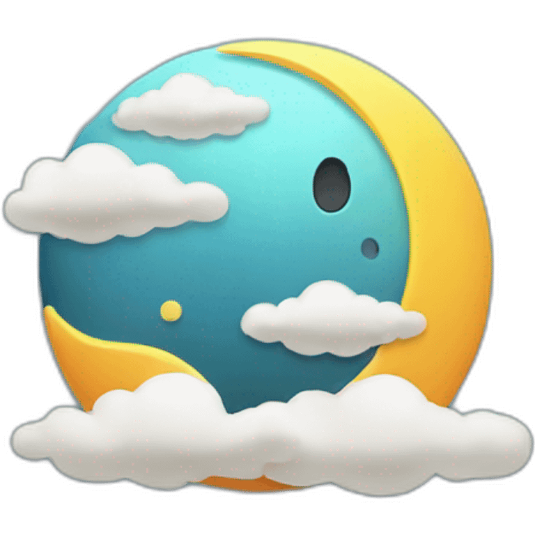 Moon and clouds game icon emoji