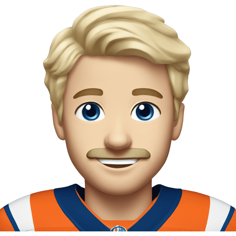 edmonton oilers short blonde hair boy with moustache and blue eyes smiling emoji