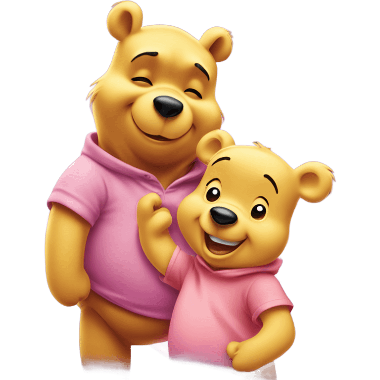 Winnie the Pooh and Rooh with sparkles in a pink heart emoji