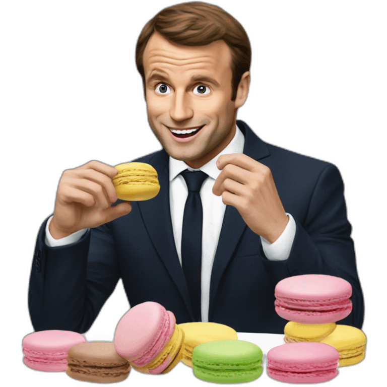 Macron eating macaron emoji