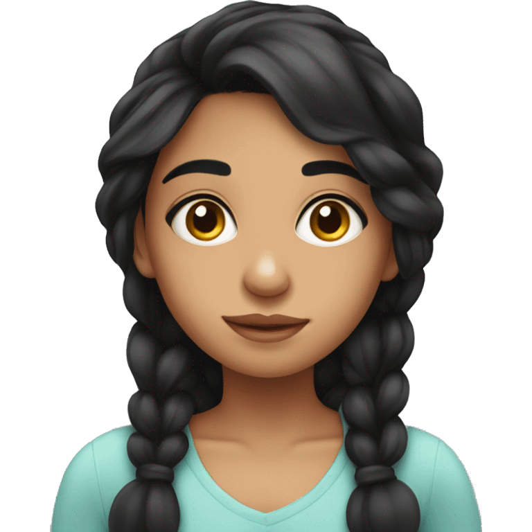 Cute hispanic girl with big eyes and black hair emoji