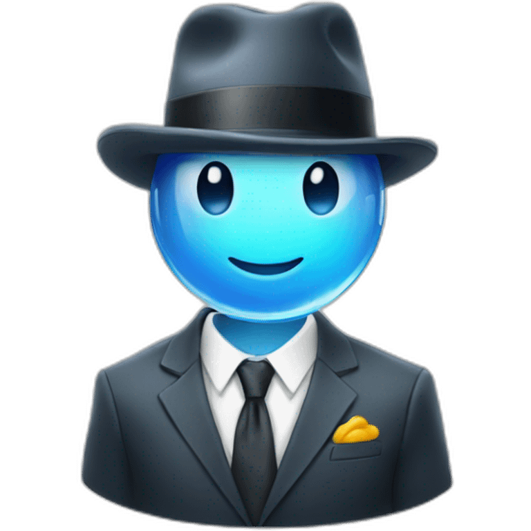 droplet wearing a suit emoji