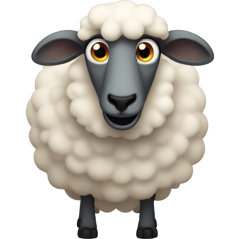 A scared sheep emoji