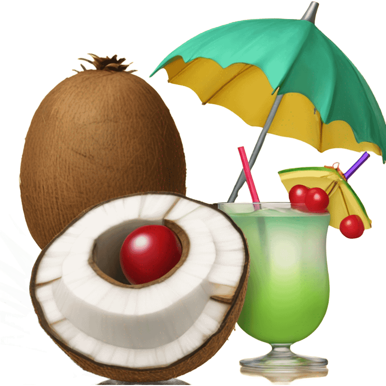 Coconut cocktail emoji