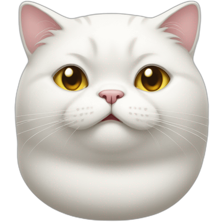 Fat white cat emoji