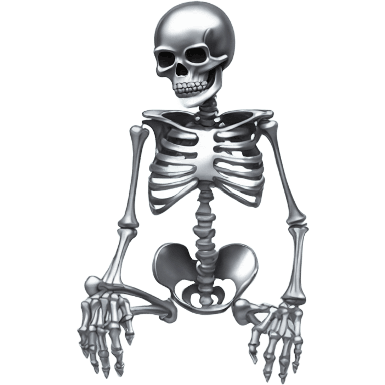 Skeleton made out of chrome emoji