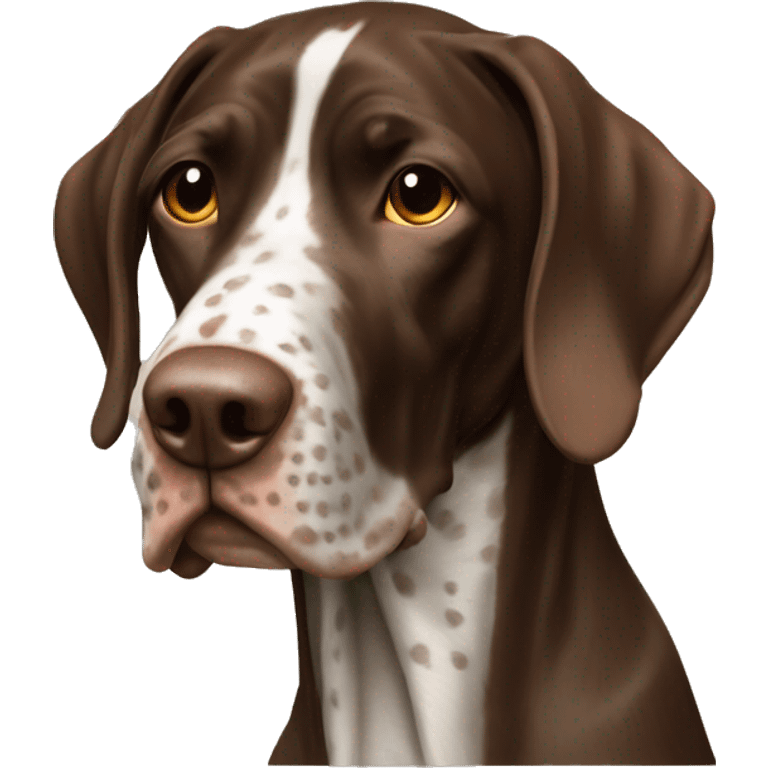 brown Braque Francais dog French Pointer, dark brown roan  emoji